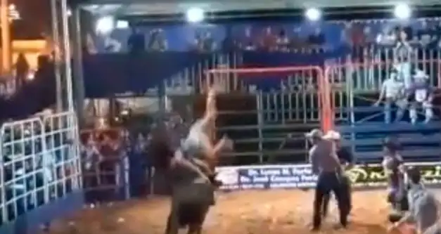 Mulher "voa" depois de ser atingida por touro em prova de rodeio, veja no vídeo