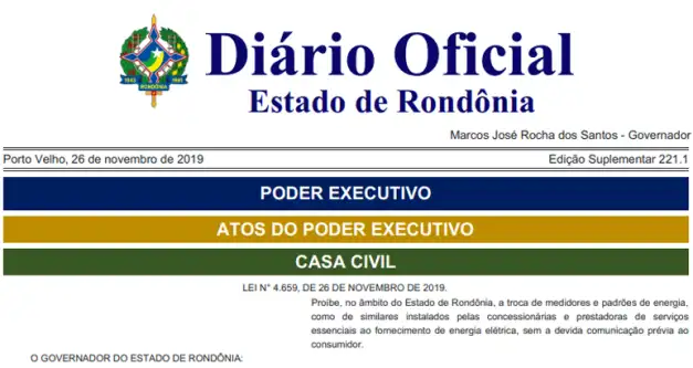 Lei proíbe troca de medidores e padrões de energia em Rondônia