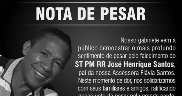 Nota de Pesar - pelo falecimento do PMRO José Santos