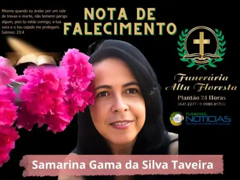 Nota de pesar pelo falecimento da senhora Samarina Gama da Silva Taveira