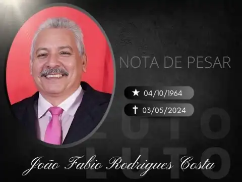 Nota de pesar pelo falecimento de Joao Fabio Rodrigues Costa
