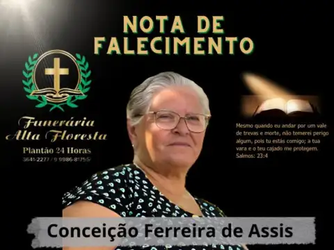 Nota de pesar pelo falecimento da senhora Conceição Ferreira de Assis