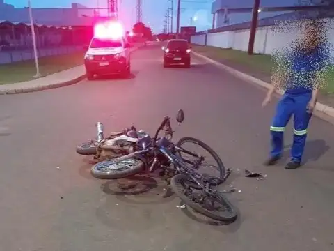 Moto e bicicleta colidem e vítimas são atendidas pelos Bombeiros em Pimenta Bueno