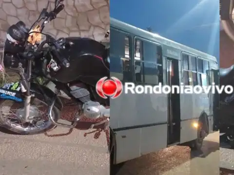 Motociclista fica ferido em colisão com ônibus na zona Sul de Porto Velho