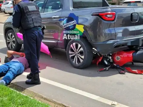 Motociclista se fere em acidente na Avenida Marechal Rondon